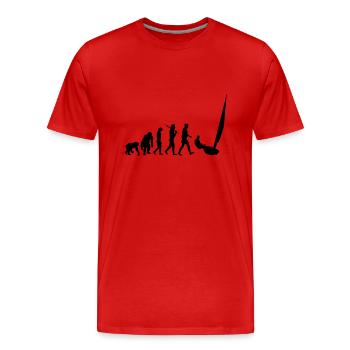 Entwicklung Segeln - Männer Premium Bio T-Shirt - Rot - Vorne - Damien (186cm)