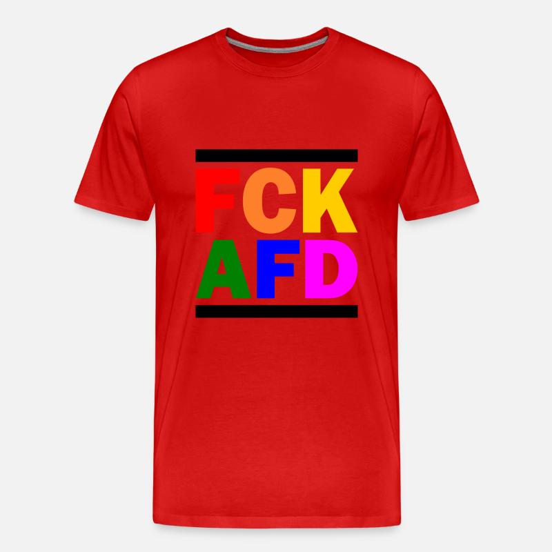 Fck afd - Männer Premium Bio T-Shirt - Rot