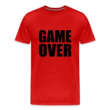 Game over - T-shirt bio Premium Homme - rouge - Devant - Damien (186cm)