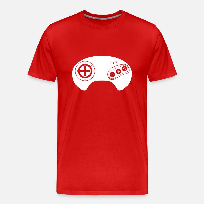Mega Retro Controller - Männer Premium Bio T-Shirt - Rot