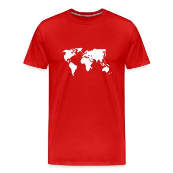 Welt - Männer Premium Bio T-Shirt - Rot - Vorne - Damien (186cm)