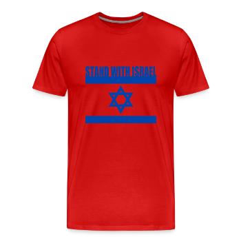 Stand with israel - Men's Premium Organic T-Shirt - red - Front - Damien (186cm)