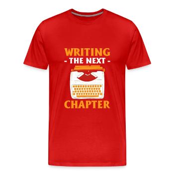 Écrire le prochain chapitre Auteur Romanciers - T-shirt bio Premium Homme - rouge - Devant - Damien (186cm)