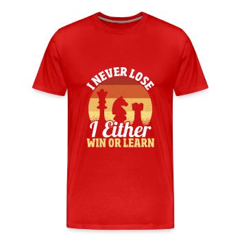Ich verliere nie Ich gewinne oder lerne - Männer Premium Bio T-Shirt - Rot - Vorne - Damien (186cm)