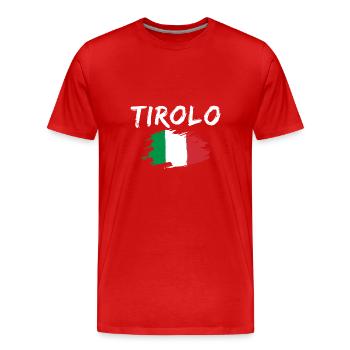 Tirolo Italie Drapeau Tyrol du Sud - T-shirt bio Premium Homme - rouge - Devant - Damien (186cm)