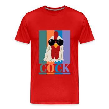 COCK - Männer Premium Bio T-Shirt - Rot - Vorne - Damien (186cm)