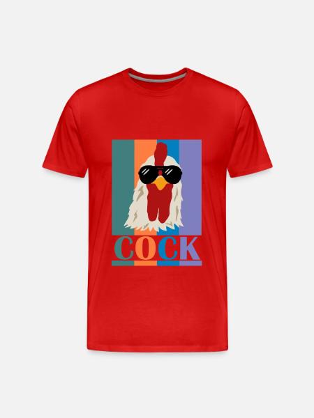 COCK - Männer Premium Bio T-Shirt - Rot