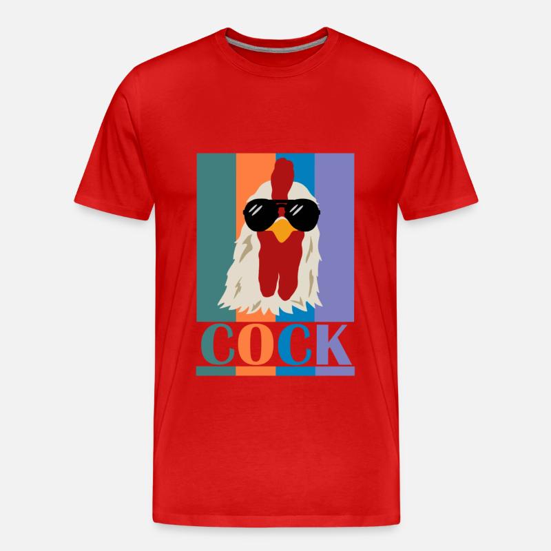 COCK - Männer Premium Bio T-Shirt - Rot