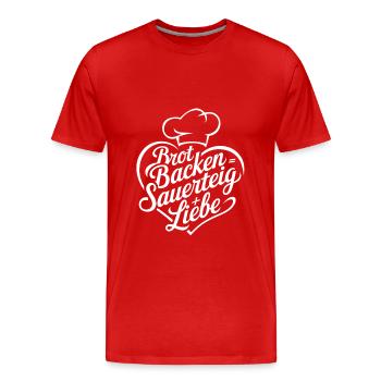 Backen mit Sauerteig und Liebe - Männer Premium Bio T-Shirt - Rot - Vorne - Damien (186cm)