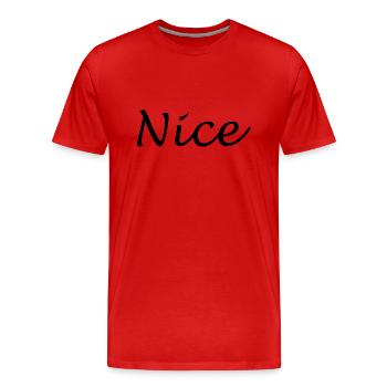 Nice - Men's Premium Organic T-Shirt - red - Front - Damien (186cm)