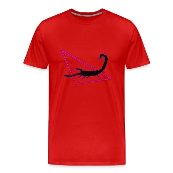 Scorpion en violet/rose - T-shirt bio Premium Homme - rouge - Devant - Damien (186cm)