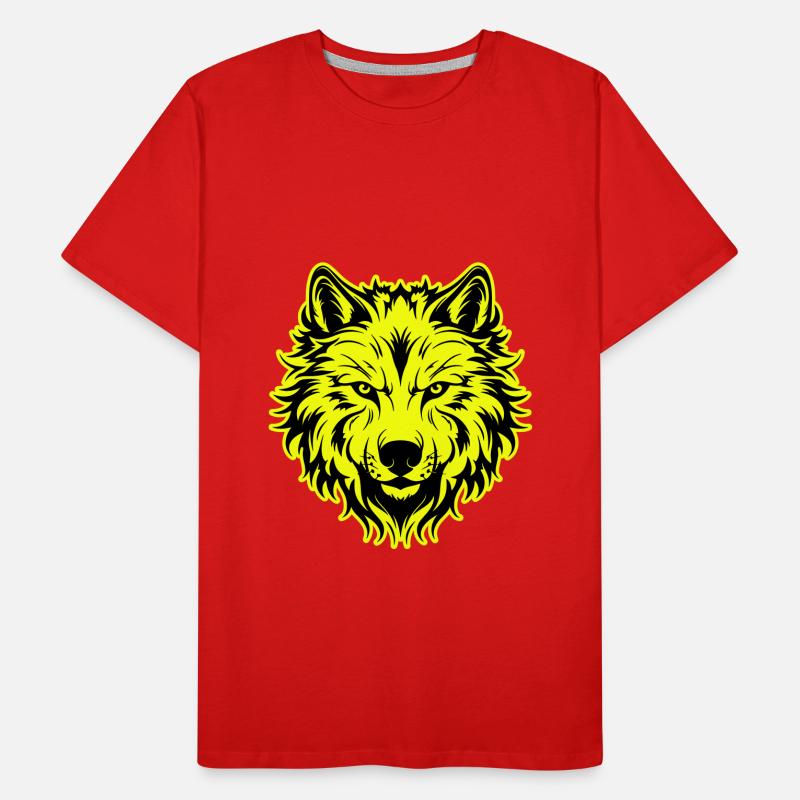 Wolf Head Portrait Icon Men's Premium Organic T-Shirt