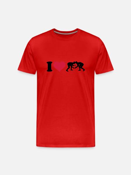 Ringen - Männer Premium Bio T-Shirt - Rot