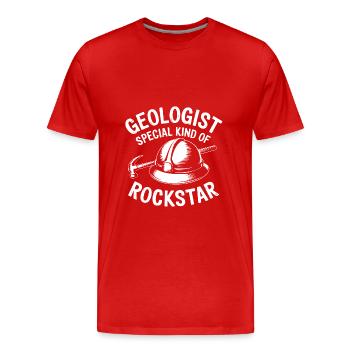 Geologists are just cool, geologist's hammer - Men's Premium Organic T-Shirt - red - Front - Damien (186cm)