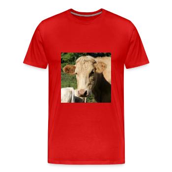 Affiche vache - T-shirt bio Premium Homme - rouge - Devant - Damien (186cm)