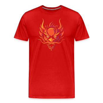 Chinesischer Drachenkopf - Männer Premium Bio T-Shirt - Rot - Vorne - Damien (186cm)