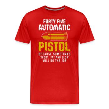 Tir sportif de chasse au fusil de chasse au pistolet - T-shirt bio Premium Homme - rouge - Devant - Damien (186cm)