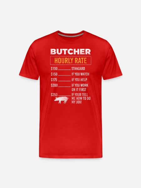 Butcher grilling work - Men's Premium Organic T-Shirt - red