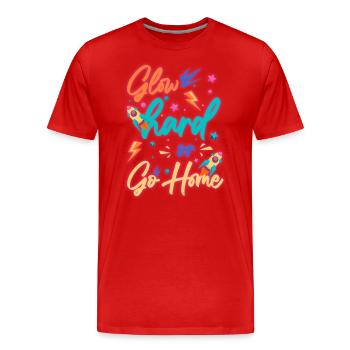 Neon Vintage Kassette Leuchtreklame - Männer Premium Bio T-Shirt - Rot - Vorne - Damien (186cm)