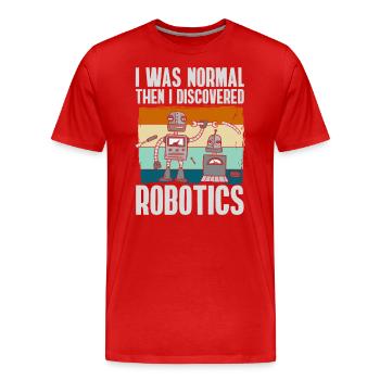 Mécanique de machines Hobby Robotnik - T-shirt bio Premium Homme - rouge - Devant - Damien (186cm)