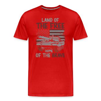 Plaque d’identité d’arme d’ancien combattant militaire - T-shirt bio Premium Homme - rouge - Devant - Damien (186cm)