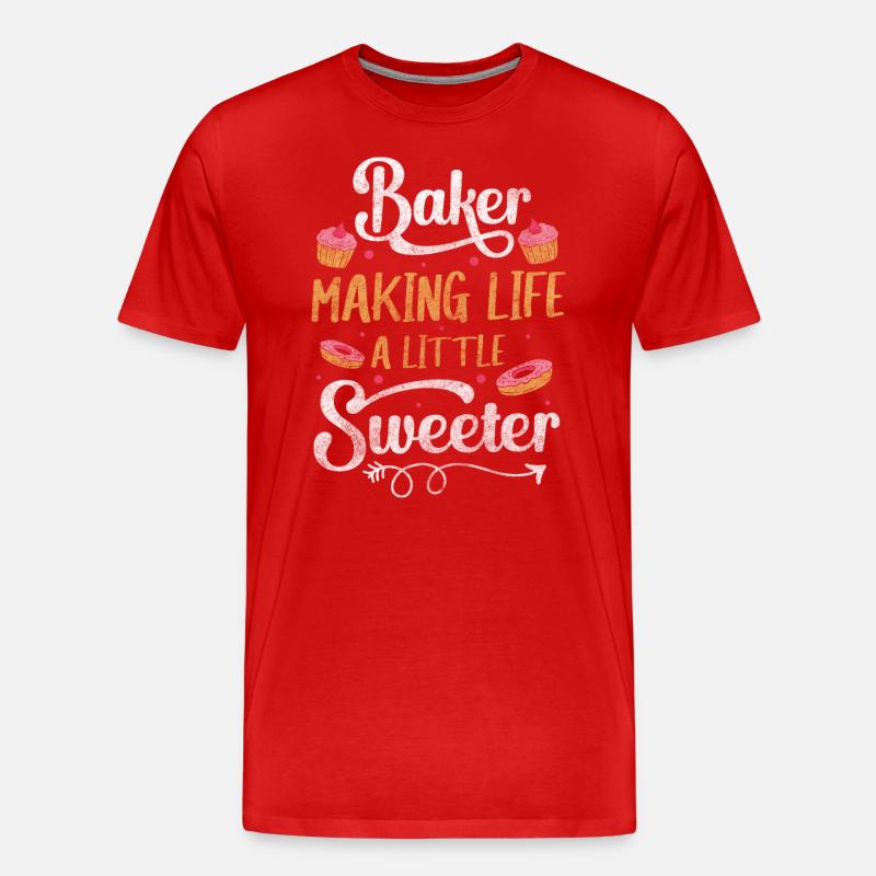 Bäcker Konditor Cupcake - Männer Premium Bio T-Shirt - Rot