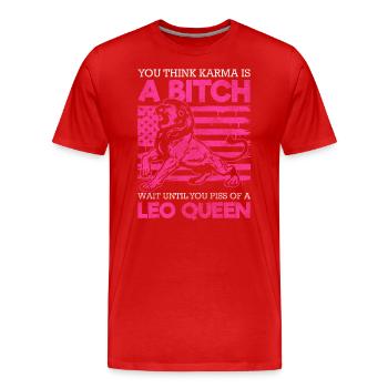 Constellation de superstition du Lion - T-shirt bio Premium Homme - rouge - Devant - Damien (186cm)