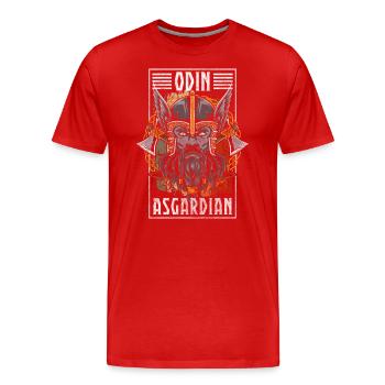 Odin Valhalla Thunder German - Men's Premium Organic T-Shirt - red - Front - Damien (186cm)