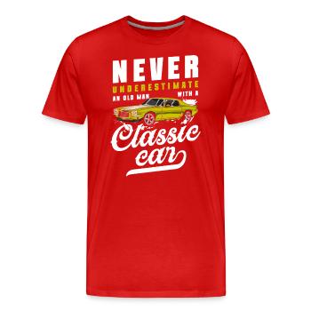 Car Musclecar Old School Old - Men's Premium Organic T-Shirt - red - Front - Damien (186cm)