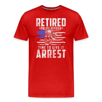 Policewoman Stop Crime Scene Siren - Men's Premium Organic T-Shirt - red - Front - Damien (186cm)