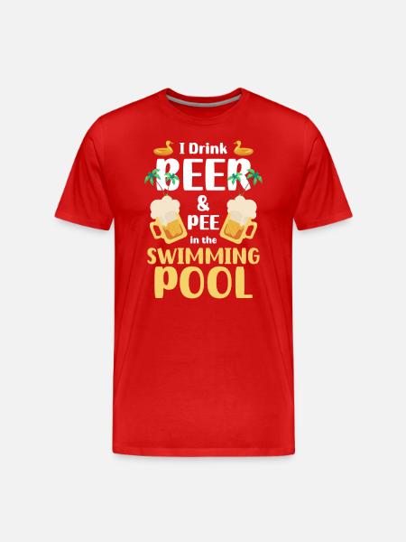 Swimming Pool Summer Recreation - Men's Premium Organic T-Shirt - red