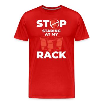 Beerpong Drinking Mug - Men's Premium Organic T-Shirt - red - Front - Damien (186cm)