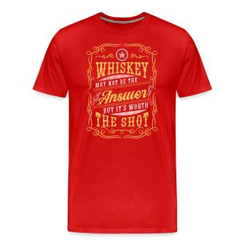 Liquor Bottle Lifestyle Celebration - Men's Premium Organic T-Shirt - red - Front - Damien (186cm)