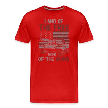 Krieg Waffe Schlacht - Männer Premium Bio T-Shirt - Rot - Vorne - Damien (186cm)