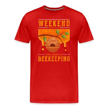 Beekeeper honeycomb insect beekeeping - Men's Premium Organic T-Shirt - red - Front - Damien (186cm)