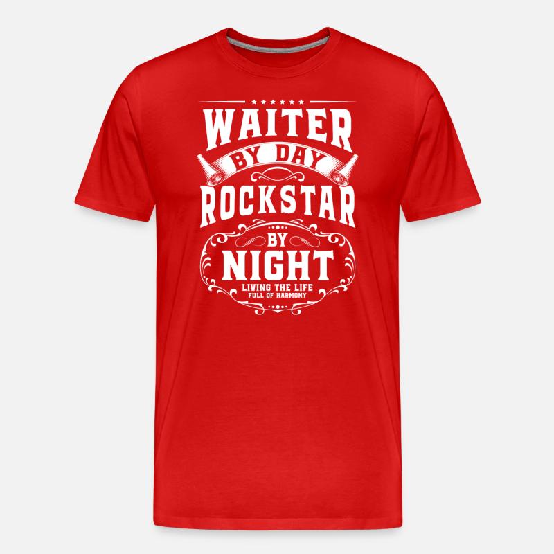 Kellner Restaurant Essen Cocktail - Männer Premium Bio T-Shirt - Rot