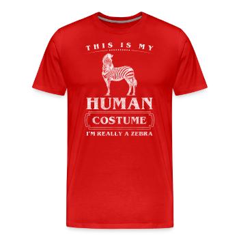 Prairie de steppe nature zèbre - T-shirt bio Premium Homme - rouge - Devant - Damien (186cm)