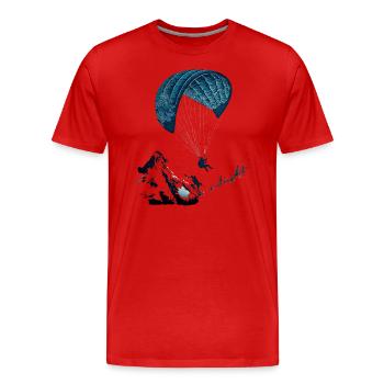 Pure action! Paragliders in the clouds - Men's Premium Organic T-Shirt - red - Front - Damien (186cm)