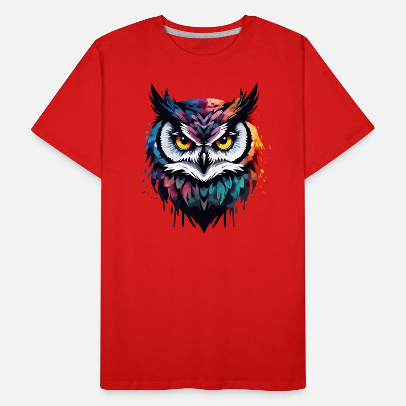 Eule coole bunte Federn cooler cooler Vogel Männer Premium Bio T-Shirt