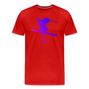 Slopestyle Herren Ski Jumping Ski Freestyle - Männer Premium Bio T-Shirt - Rot - Vorne - Damien (186cm)