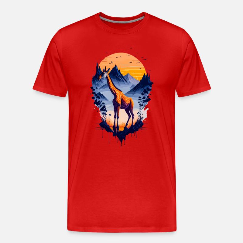 Schöne abstrakte Giraffe - Männer Premium Bio T-Shirt - Rot