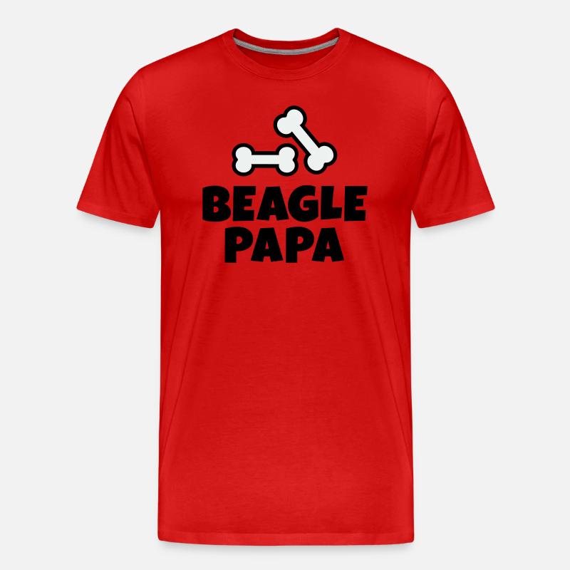 Beagle Papa - Männer Premium Bio T-Shirt - Rot