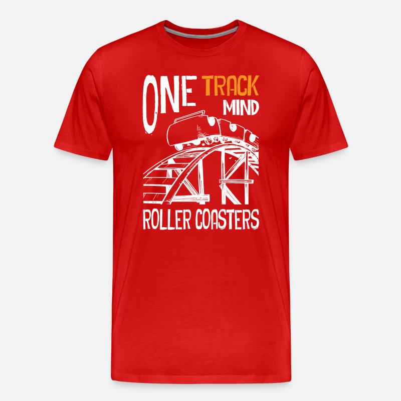 One Track Mind Roller Coaster - Männer Premium Bio T-Shirt - Rot