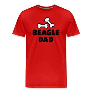 Os de papa Beagle - T-shirt bio Premium Homme - rouge - Devant - Damien (186cm)