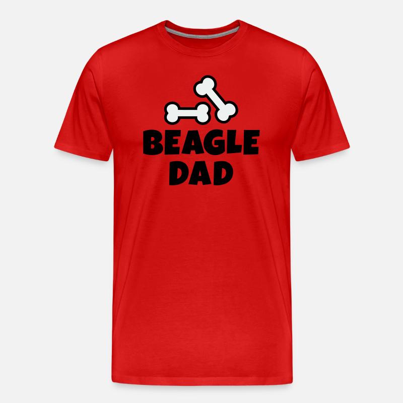 Beagle Dad Knochen - Männer Premium Bio T-Shirt - Rot