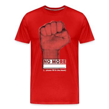 Poing serré, protestation, drôle de dicton - T-shirt bio Premium Homme - rouge - Devant - Damien (186cm)