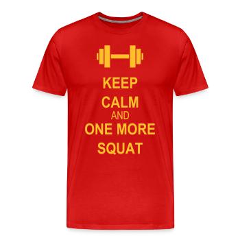 Keep calm and squat - Men's Premium Organic T-Shirt - red - Front - Damien (186cm)