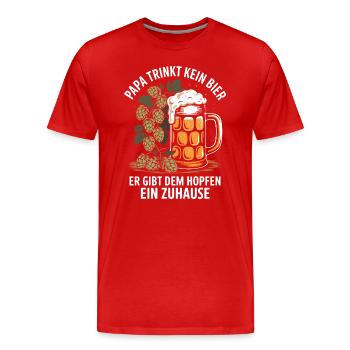 Papa Bier Bierkrug Vater Biertrinker Spruch lustig - Männer Premium Bio T-Shirt - Rot - Vorne - Damien (186cm)