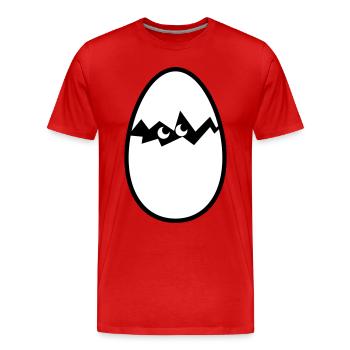 Ei mit Küken - Männer Premium Bio T-Shirt - Rot - Vorne - Damien (186cm)