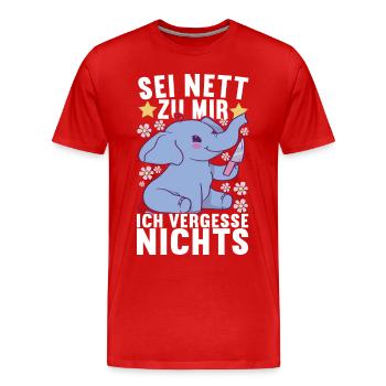 Lustige Sprüche Witzige Sprüche - Männer Premium Bio T-Shirt - Rot - Vorne - Damien (186cm)